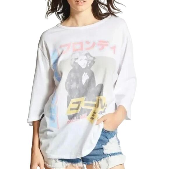 Recycled Karma Blondie Call Me 3/4 Sleeve Tee, Size M, New without Tag - Picture 3 of 9